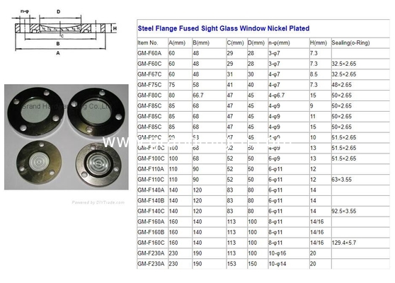 BITZER refrigeration air compressors fused steel flange sight glass fused sight window sight gauge nickel plated
