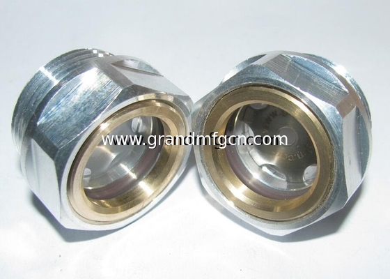 M42X1.5 M27X1.5 Aluminum anodizing color milled hex screw-in Oil level sight glass compressor oil level gauge indicatior