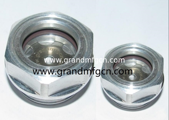 BSP / Metric thread Milled Hexagon Aluminum oil sight glass 3/4 1/2 3/8 1 inch custom M18*1.5 M20*1.5 M22*1.5 M27*1.5