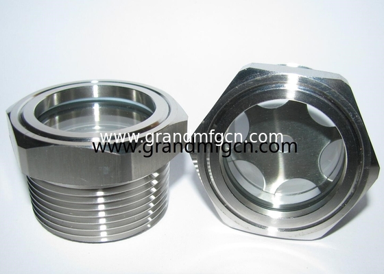 Male BSP G1 1/4&quot; stainless steel 304 oil sight glass with hex locking nut SS316 OIL LEVEL VIEWPORT SIGHT GLASS GAUGE