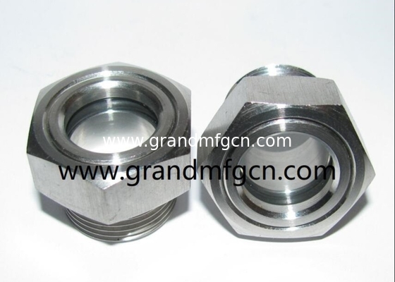 male BSP thread G3/4" G1" G1,1/4" G2" Pump stainless steel oil sight glasses with ss316 reflector & red floating ball