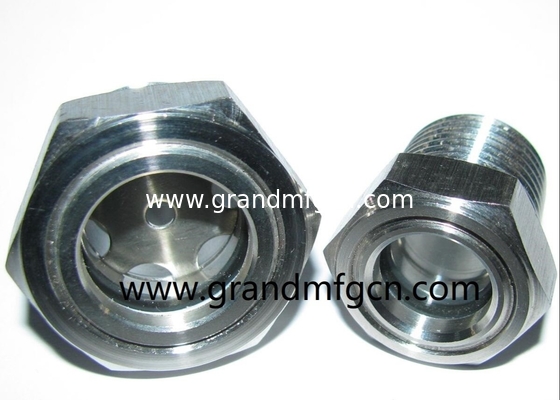 male BSP thread G3/4" G1" G1,1/4" G2" Pump stainless steel oil sight glasses with ss316 reflector & red floating ball