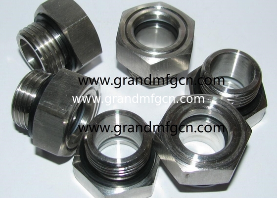 1" MNPT Stainless Steel 304 bulls eye glass oil level sights with tempered glass 1Mpa pressure SS316 oil sight glasses