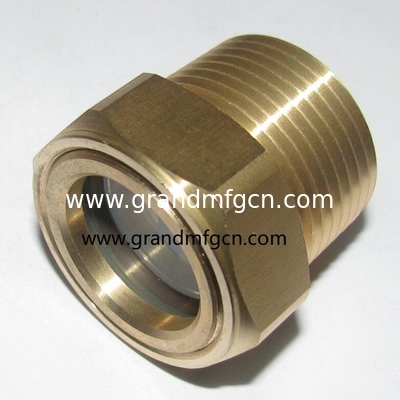 NPT pipe thread 1&quot; 3/4|&quot; 1,1/4&quot; 1,1/2&quot; Air compressors brass oil level glass sight gauge with tempered glass