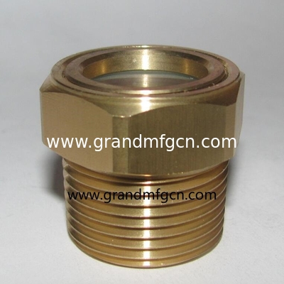 NPT pipe thread 1&quot; 3/4|&quot; 1,1/4&quot; 1,1/2&quot; Air compressors brass oil level glass sight gauge with tempered glass