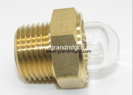 GM-HDM16 M16X1.5 Heavy duty trucks domed oil level sight glass gauge  5-10 Bar Pressure Range bulls eye Brass Oil Sight Glass for Pump Gearbox Speed Reducer and More