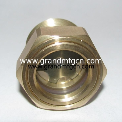 USA NPT thread 3/8 1/2 INCH brass oil level sight glass indicator hex screw-in Oil level sight glass with thread lock