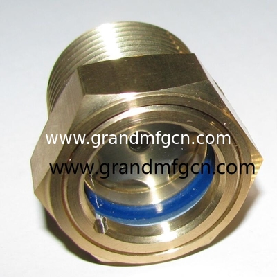 USA NPT thread 3/8 1/2 INCH brass oil level sight glass indicator hex screw-in Oil level sight glass with thread lock