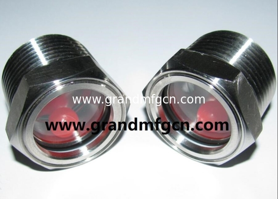 1" MNPT Stainless Steel 304 bulls eye glass oil level sights with tempered glass 1Mpa pressure SS316 oil sight glasses