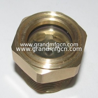 M36X1.5 Metric hex brass oil level sight indicator air compressor oil sight glass custom reducers brass oil sight glass