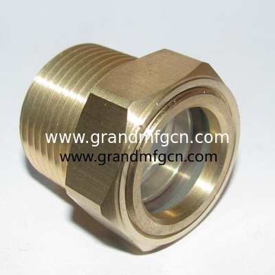 GM-HDM16 M16X1.5 Heavy duty trucks domed oil level sight glass gauge  5-10 Bar Pressure Range bulls eye Brass Oil Sight Glass for Pump Gearbox Speed Reducer and More
