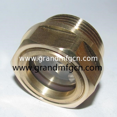 M27x1.5 M33x1.5 Male thread Air compressor hex brass oil level sight glasses domed shaped brass oil level indicator
