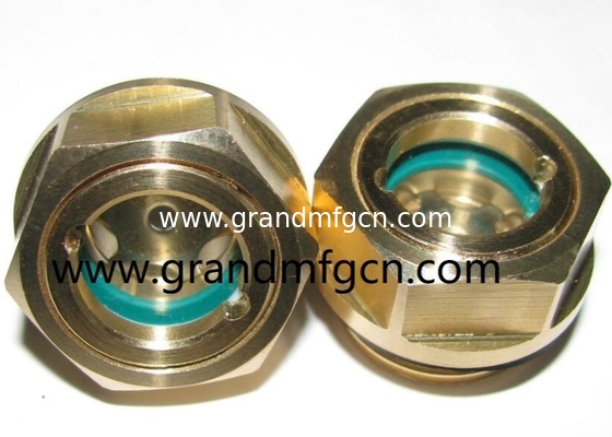 M27x1.5 M33x1.5 Male thread Air compressor hex brass oil level sight glasses domed shaped brass oil level indicator