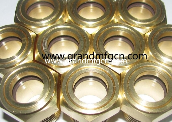 NPT3/8 INCH HEAVY INDUSTRIAL GEAR REDUCER BRASS OIL LEVEL SIGHT GLASS OIL LEVEL GAUGE INDICATOR BULL EYE OIL LEVELS