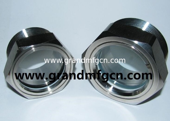 BSP THREAD G1/2 G3/4 G1 INCH REDUCERS STAINLESS STEEL OIL LEVEL SIGHT GLASSES WITH SS304 REFLECTOR SS316 OIL LEVELS
